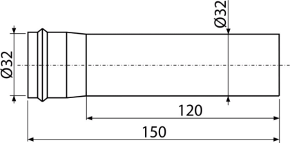 Удлинитель DN32, белый Удлинитель DN32, белый