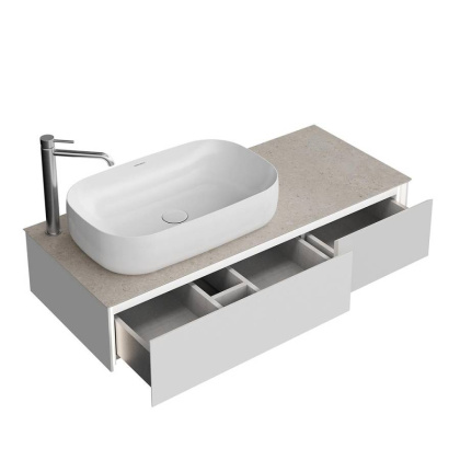 Тумба MAGICA подвесная 120, 2 ящика, утренний серый матовый      Тумба MAGICA подвесная 120, 2 ящика, утренний серый матовый