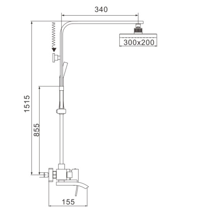 Душевая система латунь белый/хром R1556F Душевая система латунь белый/хром R1556F