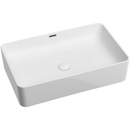 Умывальник чаша накладная прямоугольная со сливом переливом Element 605*385*140мм