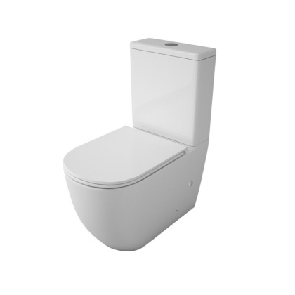 Чаша напольного унитаза безободковая Creto Logan L5 1005-001-L6CW с крышкой-сиденьем микролифт, белая Чаша напольного унитаза безободковая Creto Logan L5 1005-001-L6CW с крышкой-сиденьем микролифт, белая