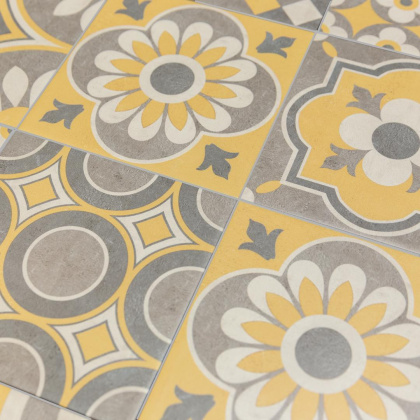 Декор VT\A464\5009 Эрмитаж 5 желтый/оранжевый/серый 20см*20см*6,9мм (1уп/10шт/)матовый, шт