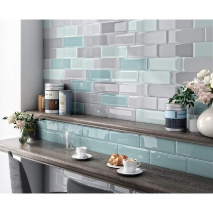 Плитка настенная 9012 Аккорд зеленый грань 8,5*28*5*9,2 (40шт/0,97м2), м2