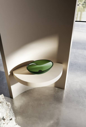 Раковина накладная прозрачная ABBER Kristall AT2802Emerald зеленая Раковина накладная прозрачная ABBER Kristall AT2802Emerald зеленая