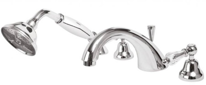 DIAMOND-BVD-01-Sw Смеситель на борт ванны с ручным выдвижным душем, хром, ручки Swarovski