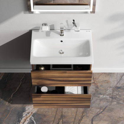 База под раковину подвесная с 2 ящиками, 54х60х40,8 см, коричневая, M90FHX0602HF