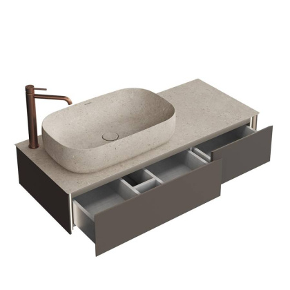 Тумба MAGICA подвесная 120, 2 ящика, вечерний серый матовый                         Тумба MAGICA подвесная 120, 2 ящика, вечерний серый матовый