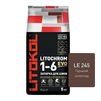 Затирка цементная LITOCHROM 1-6 EVO LE.245 горький шоколад 5кг Затирка цементная LITOCHROM 1-6 EVO LE.245 горький шоколад 5кг