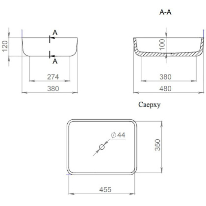 Раковина Salini Gloria 09 47.5х37.5 1102209M Раковина Salini Gloria 09 47.5х37.5 1102209M