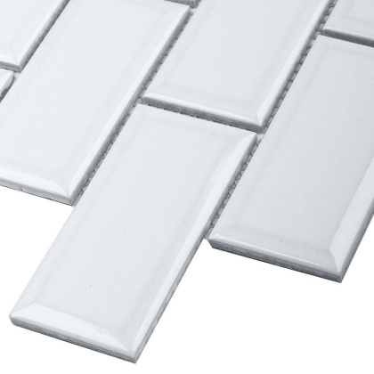 Керамическая мозаика, Metro White Glossy 45х95, Brick & Metro