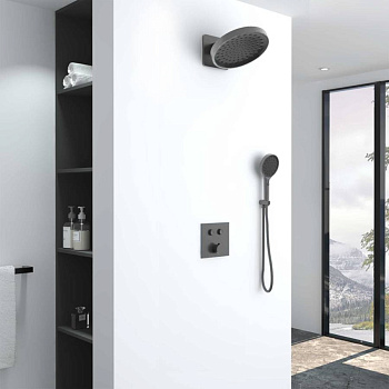 Душевой комплект Inspire VSFW-421I3GM встраиваемый, двухрежимный, вороненая сталь