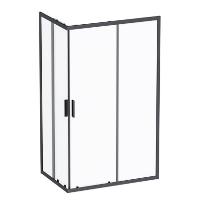 W93G-404-120280-BT Gem S Twin Slide 120x80. Душевое ограждение,120x80, профиль Черный мат., стекло п