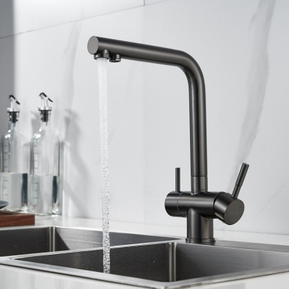 Смеситель для кухни со встроенным фильтром (краном) под питьевую воду Shevanik S468 S468T