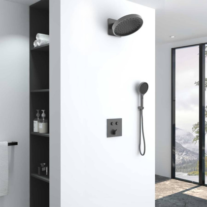 Душевой комплект Inspire VSFW-421I3GM встраиваемый, двухрежимный, вороненая сталь