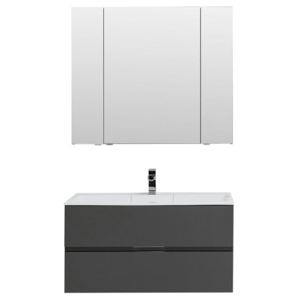 Мебель для ванной Aquanet Алвита 100 серый антрацит Мебель для ванной Aquanet Алвита 100 серый антрацит
