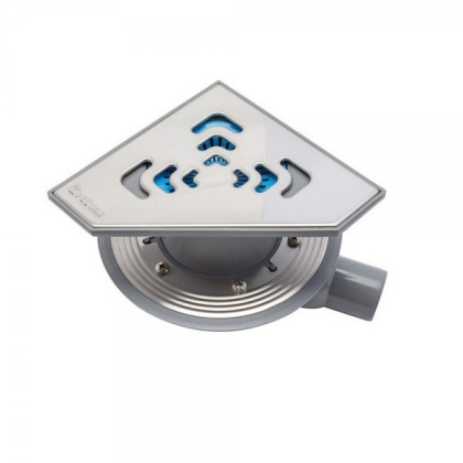 13000013 Угловой трап 194х194 мм Confluo Standard Angle, металл с перфорацией Square (квадрат) Исполнение: Хром  13000013 Угловой трап 194х194 мм Confluo Standard Angle, металл с перфорацией Square (квадрат) Исполнение: Хром