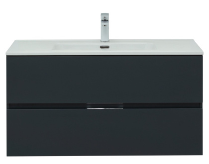 Мебель для ванной Aquanet Алвита New 100 2 ящика, антрацит Мебель для ванной Aquanet Алвита New 100 2 ящика, антрацит