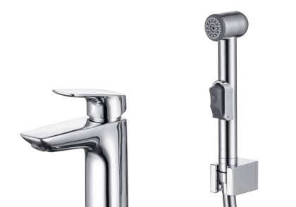 Смеситель для раковины 97 с гигиеническим ручным душем AQUATEK AQ1012CR ВЕГА 