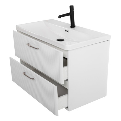 Тумба с раковиной подвесная BelBagno DUE 80 Rovere Nature, раковина белая Тумба с раковиной подвесная BelBagno DUE 80 Rovere Nature, раковина белая