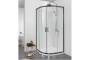 AQ ARI RO10020BL Душевой уголок 1/4 круга, двери раздвижные 1000x1000x2000, профиль черный, стекло прозрачное