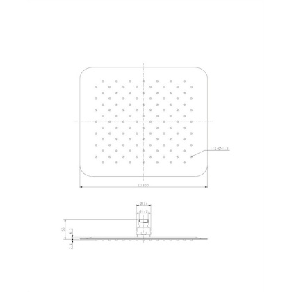 Верхний душ OMNIRES 30х30 см WGU230CR (хром)