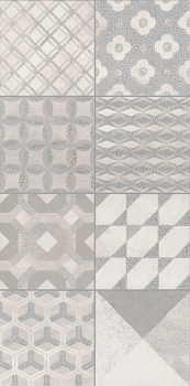 Декор VT\A416\11037R Онда 1 серый орнамент 30см*60см*9мм (1уп/4шт/0,72м2) бетон, шт