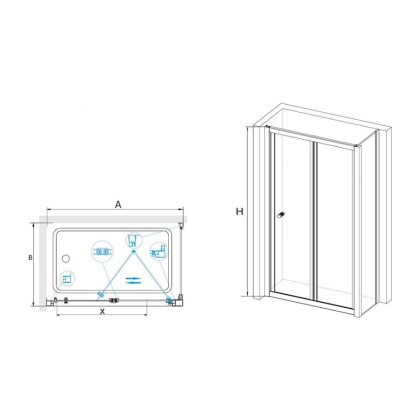 Душевой уголок RGW CL-41-1 (CL-21 + Z-060-1), RGW 040941190-011