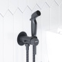 211000300 Option Смеситель, монтируемый в стену, с гиг.душем и крючком, черный