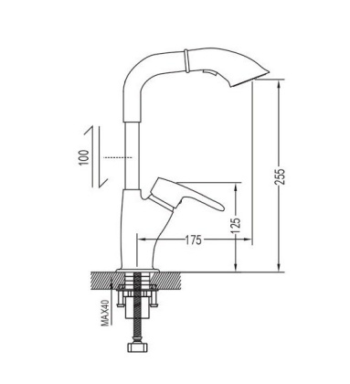 Смеситель для раковины латунь, хром S5121