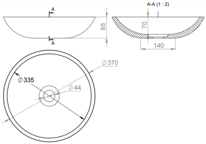 Раковина Salini CALLISTA 105 1101205SMRF S-Stone покраска по RAL полностью, накладная, матовая Раковина Salini CALLISTA 105 1101205SMRF S-Stone покраска по RAL полностью, накладная, матовая