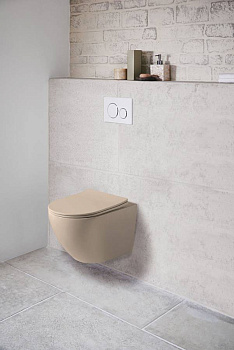 Унитаз подвесной Globo VT1-14SMC безободковый, цвет капучино мат., ультратонкое сиденье soft-close Унитаз подвесной Globo VT1-14SMC безободковый, цвет капучино мат., ультратонкое сиденье soft-close