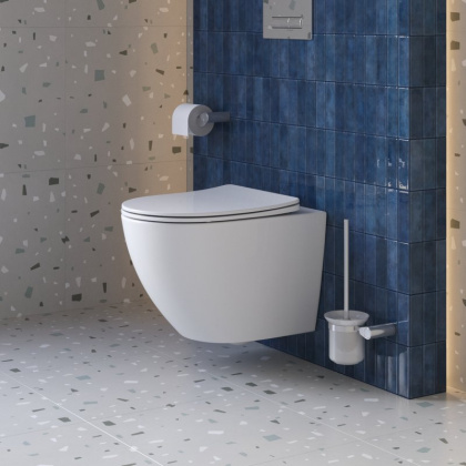 Унитаз подвесной безободковый с сиденьем и смывом TORNADO BelBagno SFERA-TOR