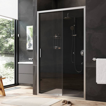 W90G-120-1-195MG Gem Solo Дверь душевая 120х195, стекло тонированное, профиль матовый Хром