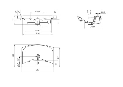 Раковина CARINA 55 Раковина CARINA 55