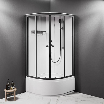 W94C-401A-090BT X-Joy Deep кабина душевая  90x90, 1/4 круга,  профиль мат.черный, стекло прозрачное W94C-401A-090BT X-Joy Deep кабина душевая  90x90, 1/4 круга,  профиль мат.черный, стекло прозрачное