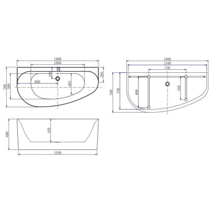 Акриловая ванна Allen Brau Priority 1600x780 2.31005.20A/AM антрацит/белый глянцевый, шт Акриловая ванна Allen Brau Priority 1600x780 2.31005.20A/AM антрацит/белый глянцевый, шт