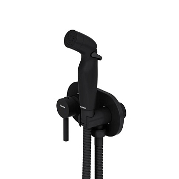 212000300 Option, Смеситель монтируемый в стену, с гиг. душем, чёрный