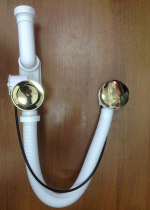 Сифон для ванны автомат комплект металл/металл