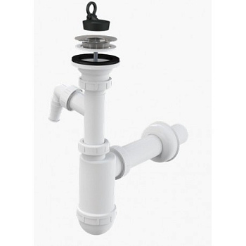 Сифон для умывальника DN32 со штуцером и нержавеющей peшeткой DN63 Сифон для умывальника DN32 со штуцером и нержавеющей peшeткой DN63