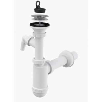 Сифон для умывальника DN40 со штуцером и нержавеющей peшeткой DN63 Сифон для умывальника DN40 со штуцером и нержавеющей peшeткой DN63