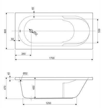 Металлический каркас для акриловой ванны CEZARES EMP-170-80-MF-R
