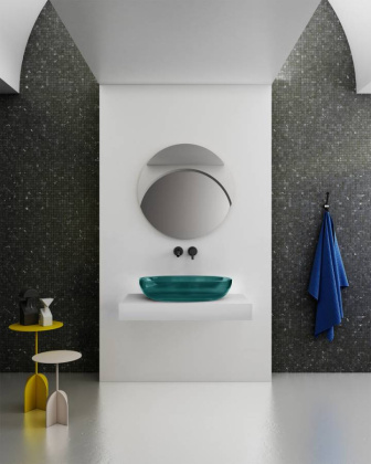 Раковина накладная прозрачная ABBER Kristall AT2801Aquamarin бирюзовая Раковина накладная прозрачная ABBER Kristall AT2801Aquamarin бирюзовая