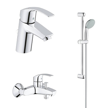 Комплект смесителей с душем Grohe Eurosmart 124446 хром Комплект смесителей с душем Grohe Eurosmart 124446 хром