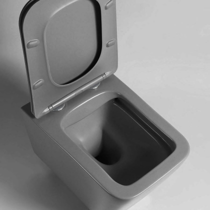 Унитаз подвесной Q-Line VT1-12MA безободковый, цвет антрацит мат., ультратонкое soft close сиденье Унитаз подвесной Q-Line VT1-12MA безободковый, цвет антрацит мат., ультратонкое soft close сиденье