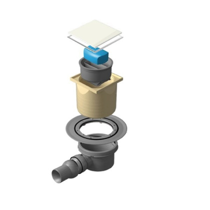 13000101 Точечный трап 100х100 мм Confluo Standard Dry 1 Black Glass ,с сухим затвором,черное стекло, с рамкой Исполнение: Хром 