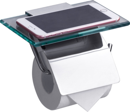 Держатель туалетной бумаги с полкой RUSH Edge, хром, 10х18х11 см, хром, ED77131