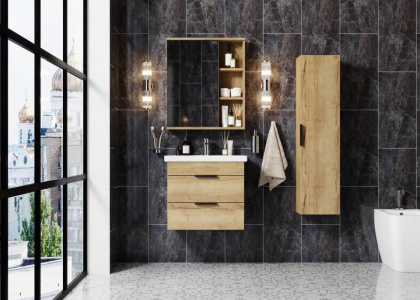 Шкаф-зеркало Onika Легран 60 дуб галифакс, универсальный