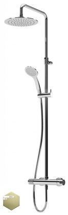 LEAF-CDA-25-L-SR Душевая стойка телескопическая, с верхним и ручным душем, верхний душ диаметр 250 мм , исполнение Sunrise LEAF-CDA-25-L-SR Душевая стойка телескопическая, с верхним и ручным душем, верхний душ диаметр 250 мм , исполнение Sunrise