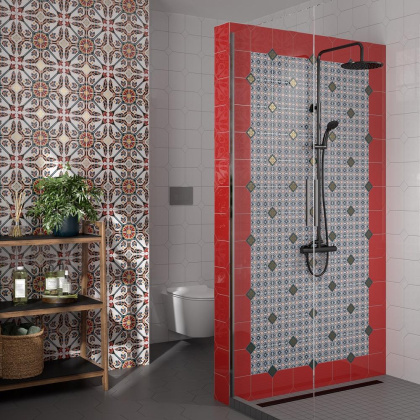 Декор настен. HGD\A446\18000 Болао 3 синий 15см*15см*6,9мм (1уп/38шт/0,855м2) глянцевый, шт