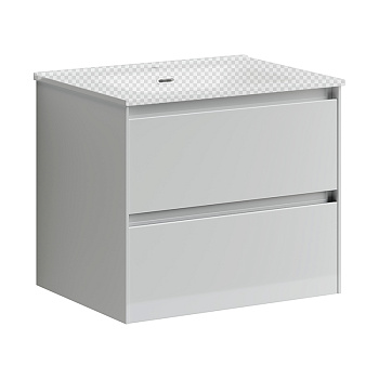 Тумба подвесная SANCOS Cento 590х450х500, c двумя ящиками оснащенными доводчиками,белый глянец, арт. CN60W